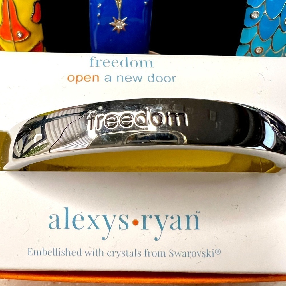 Swarovski Crystal-Alexys Ryan Magnetic Bangle, Gold & Silver Tone, - Picture 2 of 6